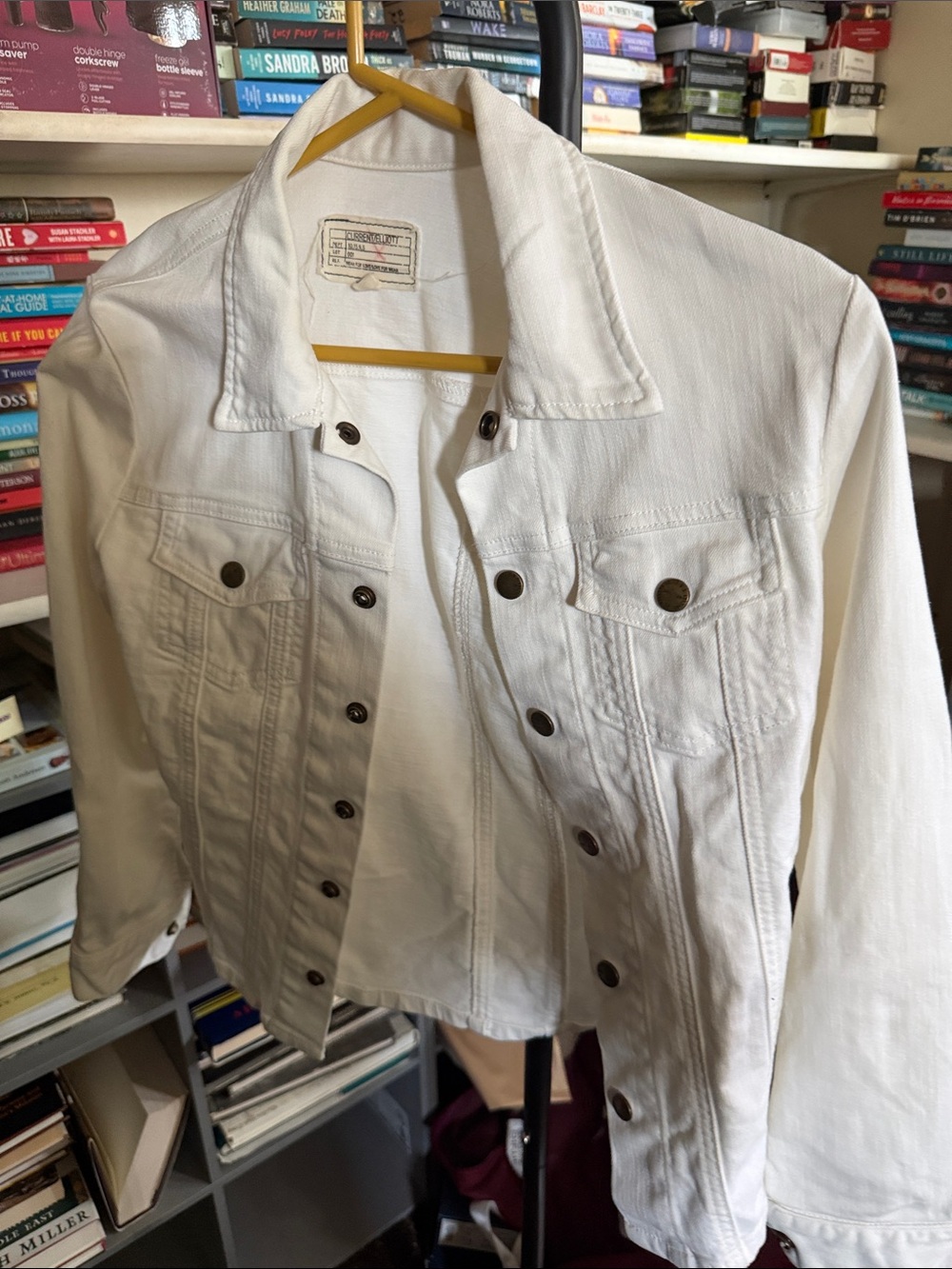 Current/Elliott White Denim Button-Front Jacket
